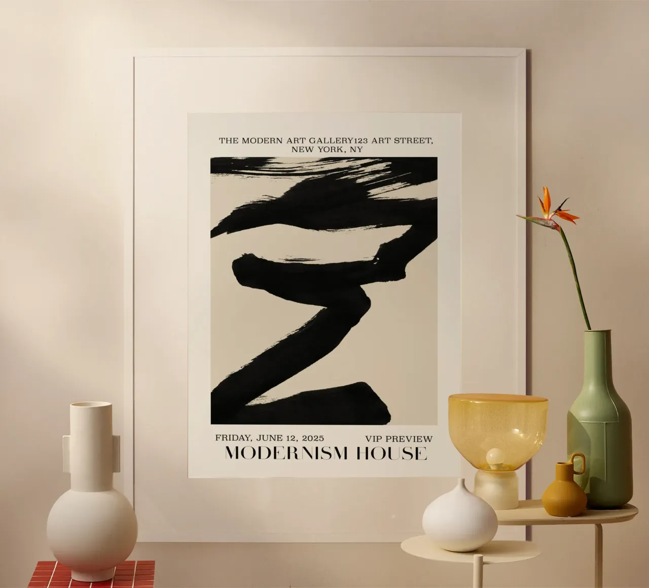 Modernism House No 01 poster con telaio in plastica da treechild
