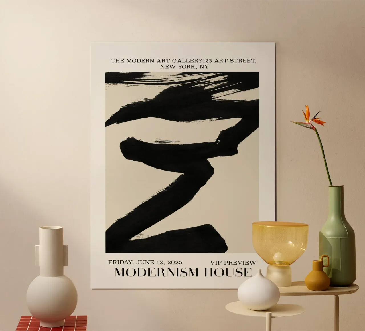 Modernism House No 01 poster con telaio in plastica da treechild