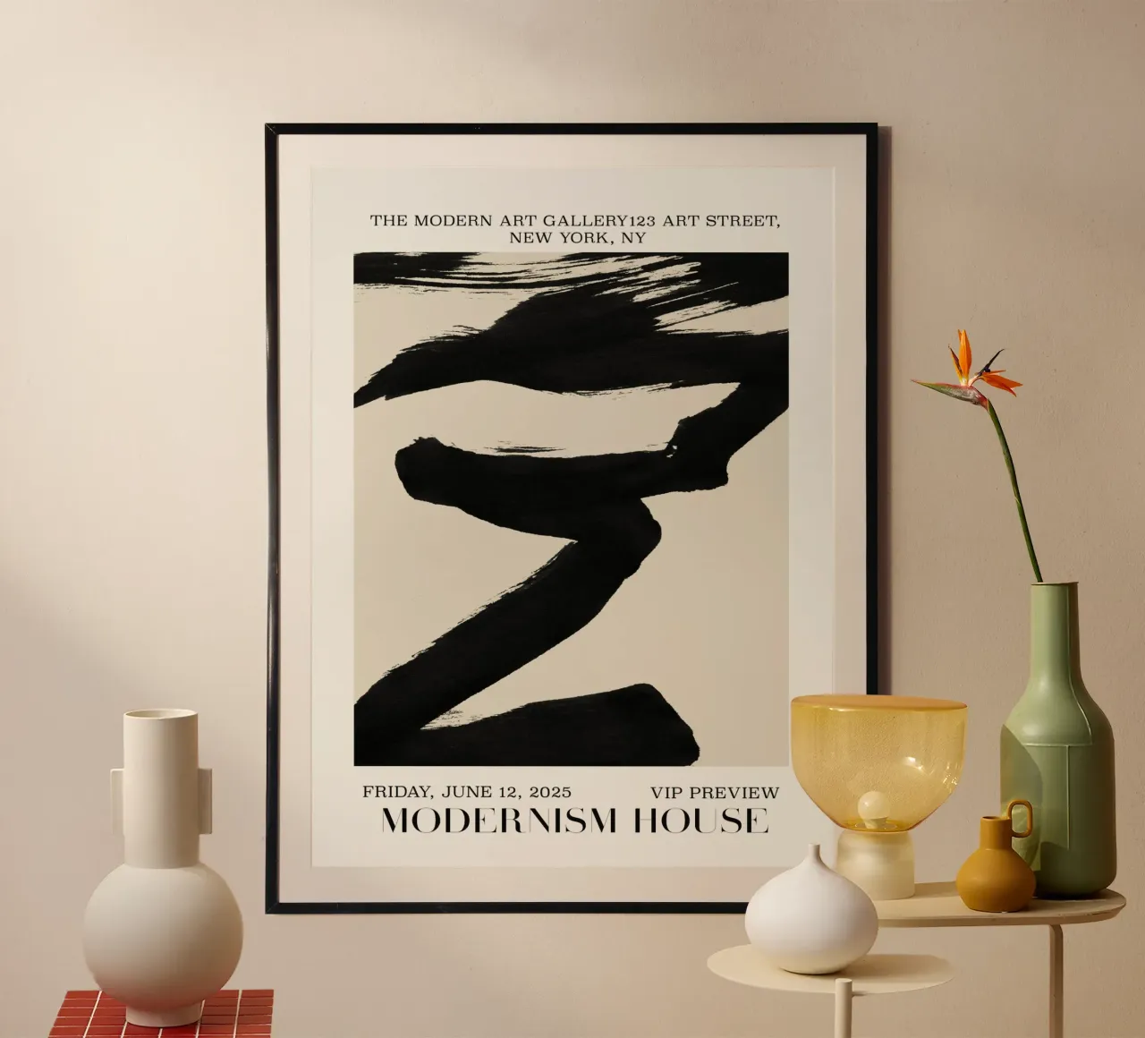 Modernism House No 01 poster con telaio in plastica da treechild