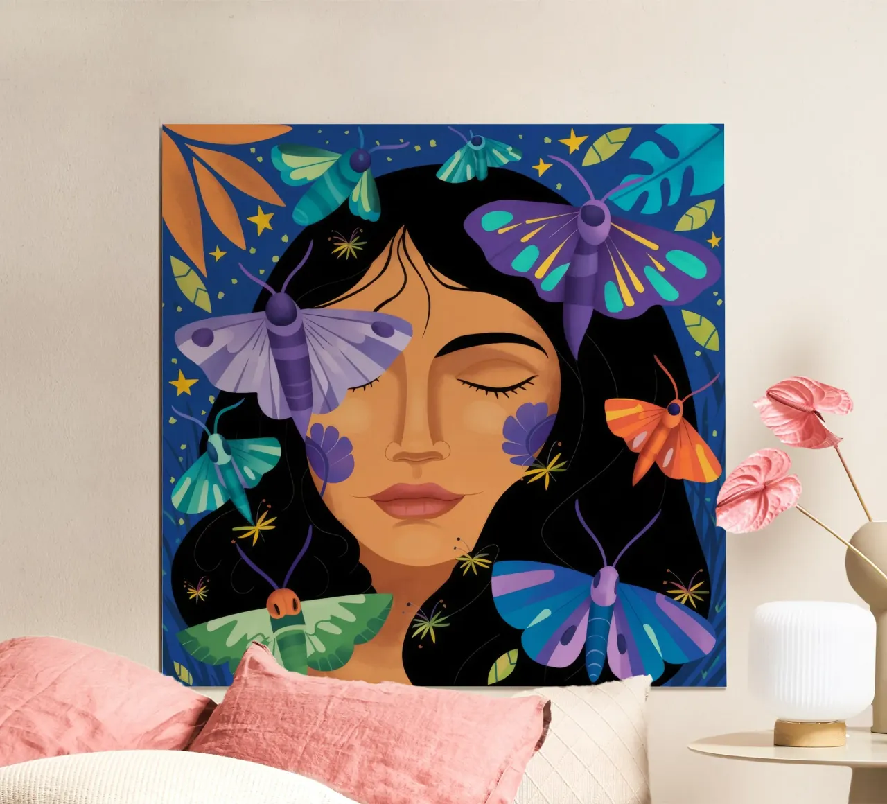 Farfalla Armonia floreale poster da Ivory Frame