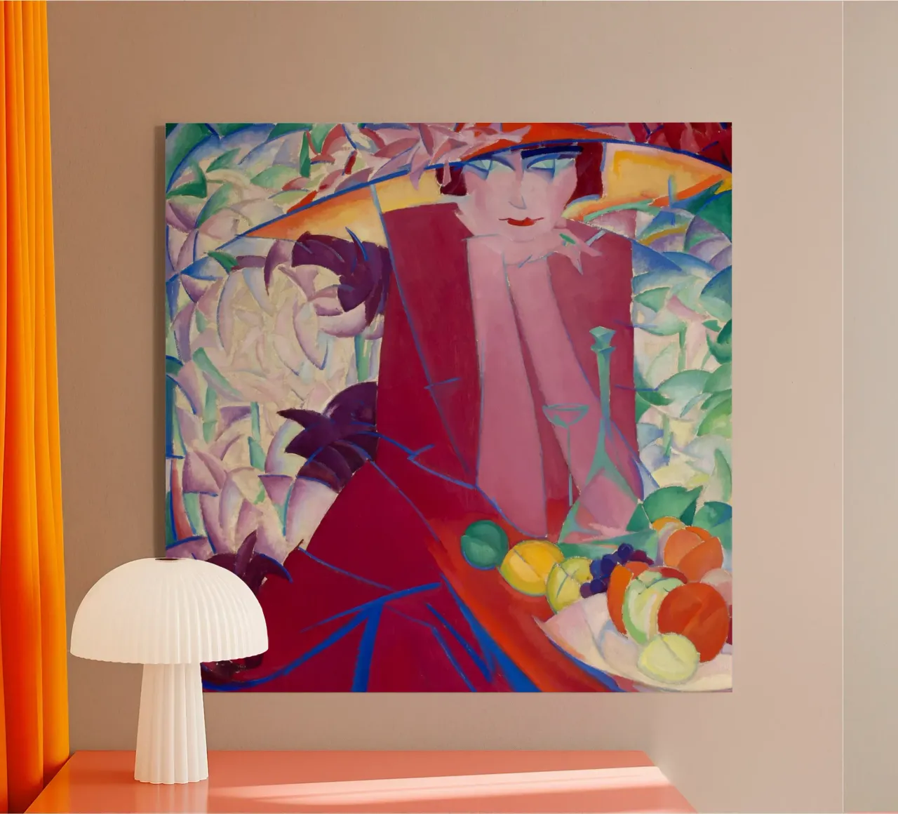 Leo Gestel - Femme avec un grand chapeau dans une maison d'été plexiglas de ARTOTHEK