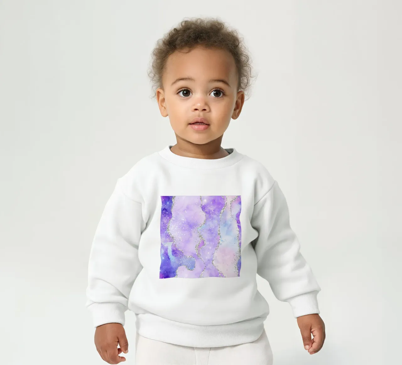 Texture Agata viola glitterata 01 felpa neonato da Gemstone Textures