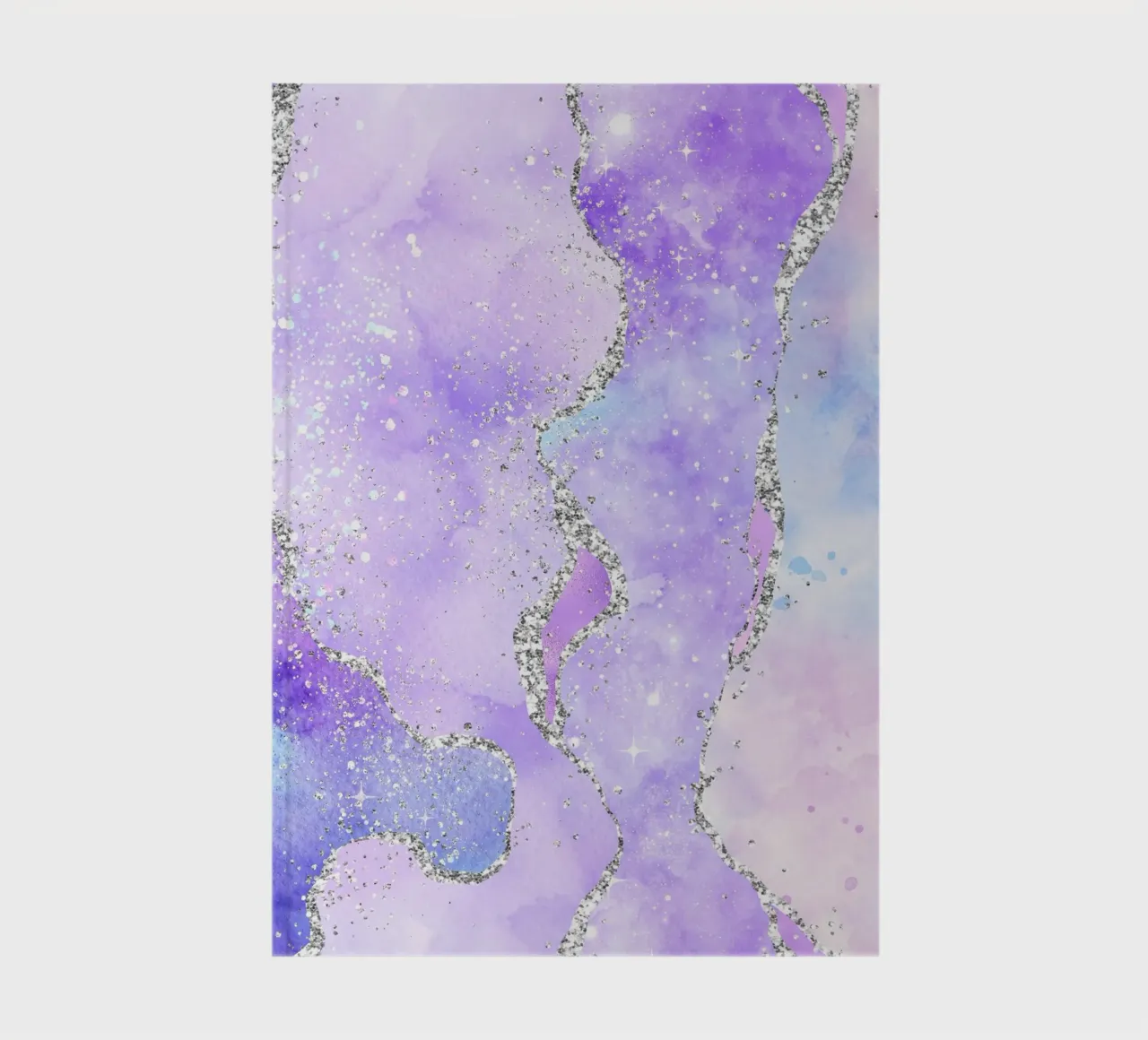Purple Glitter Agate Texture 01 notebook by Gemstone Textures