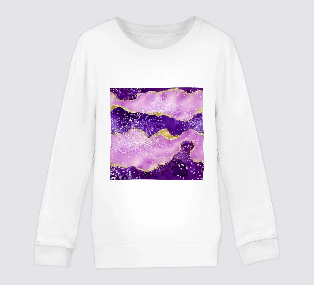 Texture Agata viola glitterata 02 felpa bambino da Gemstone Textures
