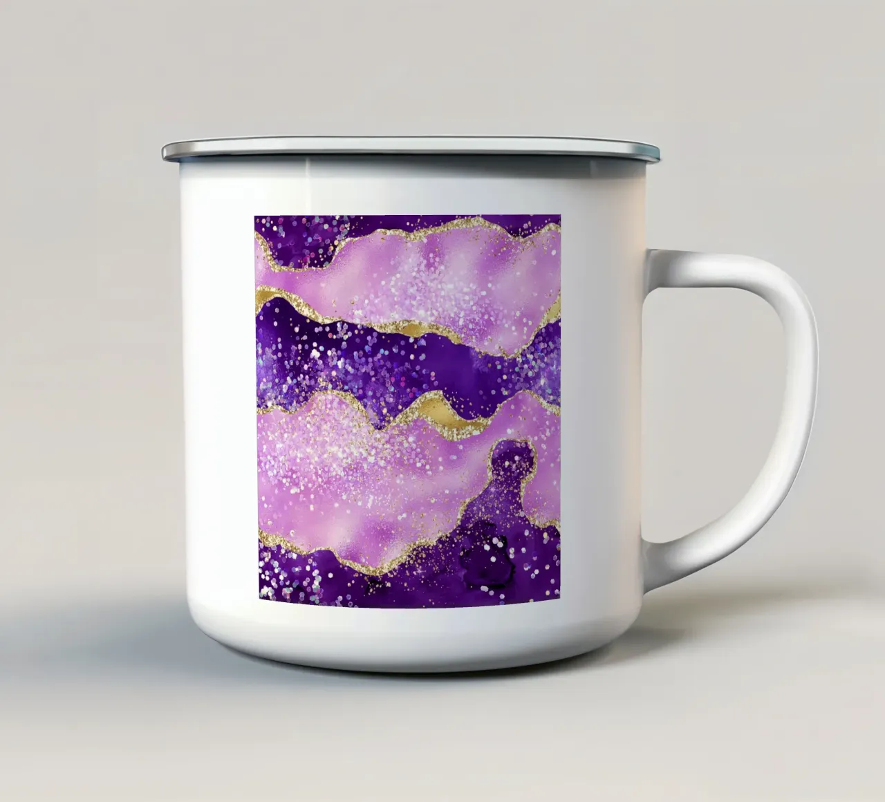 Texture Agata viola glitterata 02 tazza in smalto da Gemstone Textures