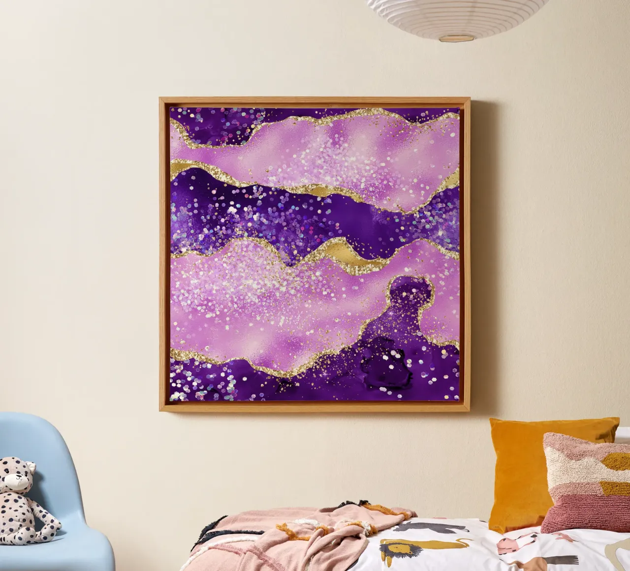 Texture Agata viola glitterata 02 tela con Cornice a cassetta da Gemstone Textures