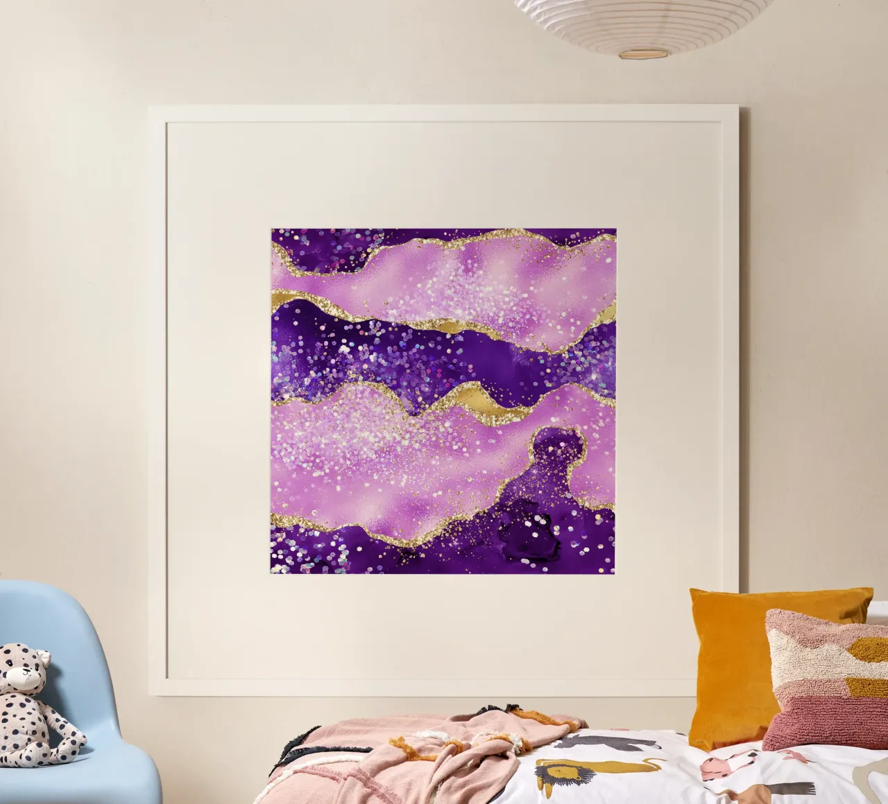 Lila Glitzer Achat Textur 02 Poster von Gemstone Textures