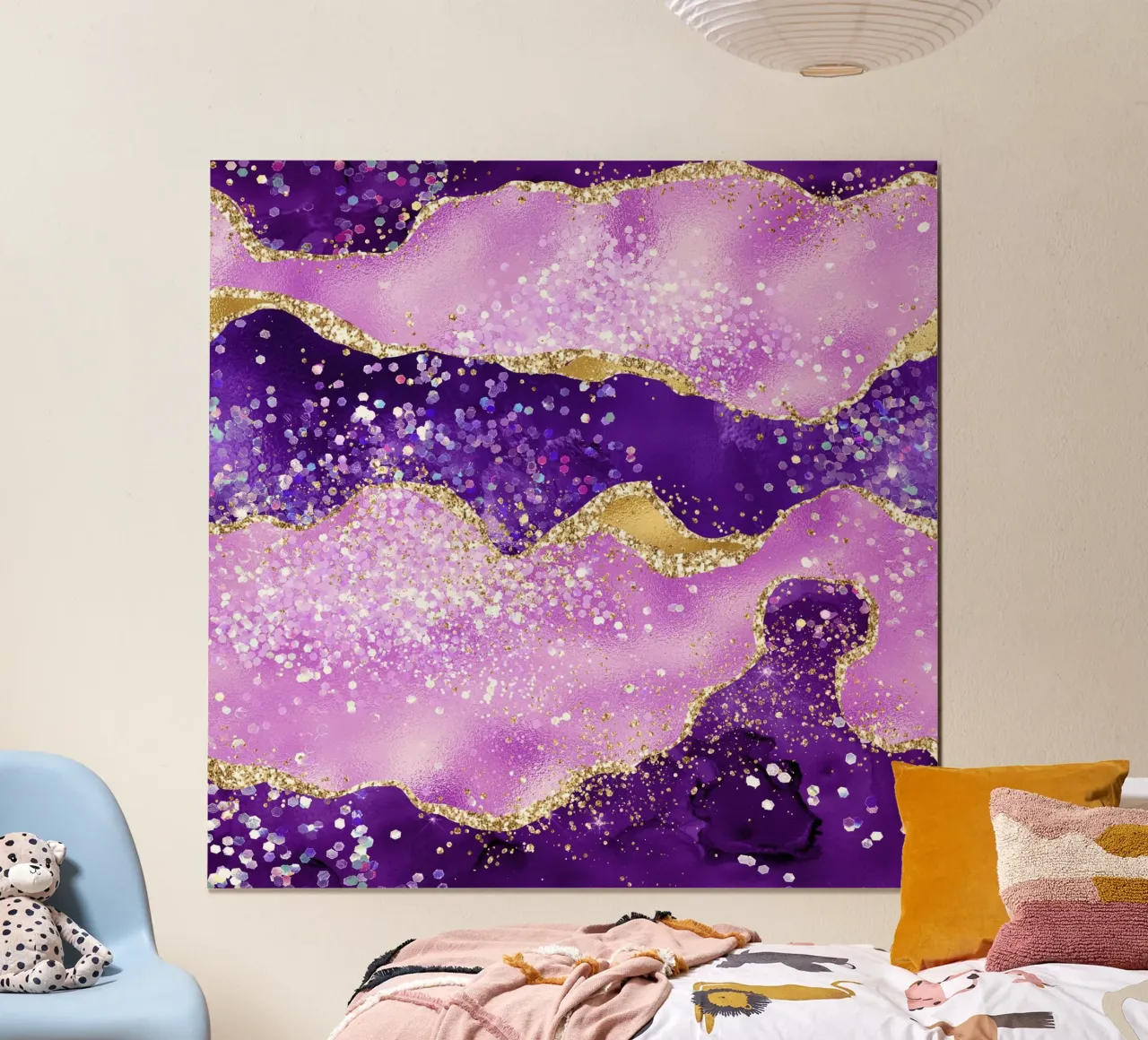 Lila Glitzer Achat Textur 02 Poster von Gemstone Textures