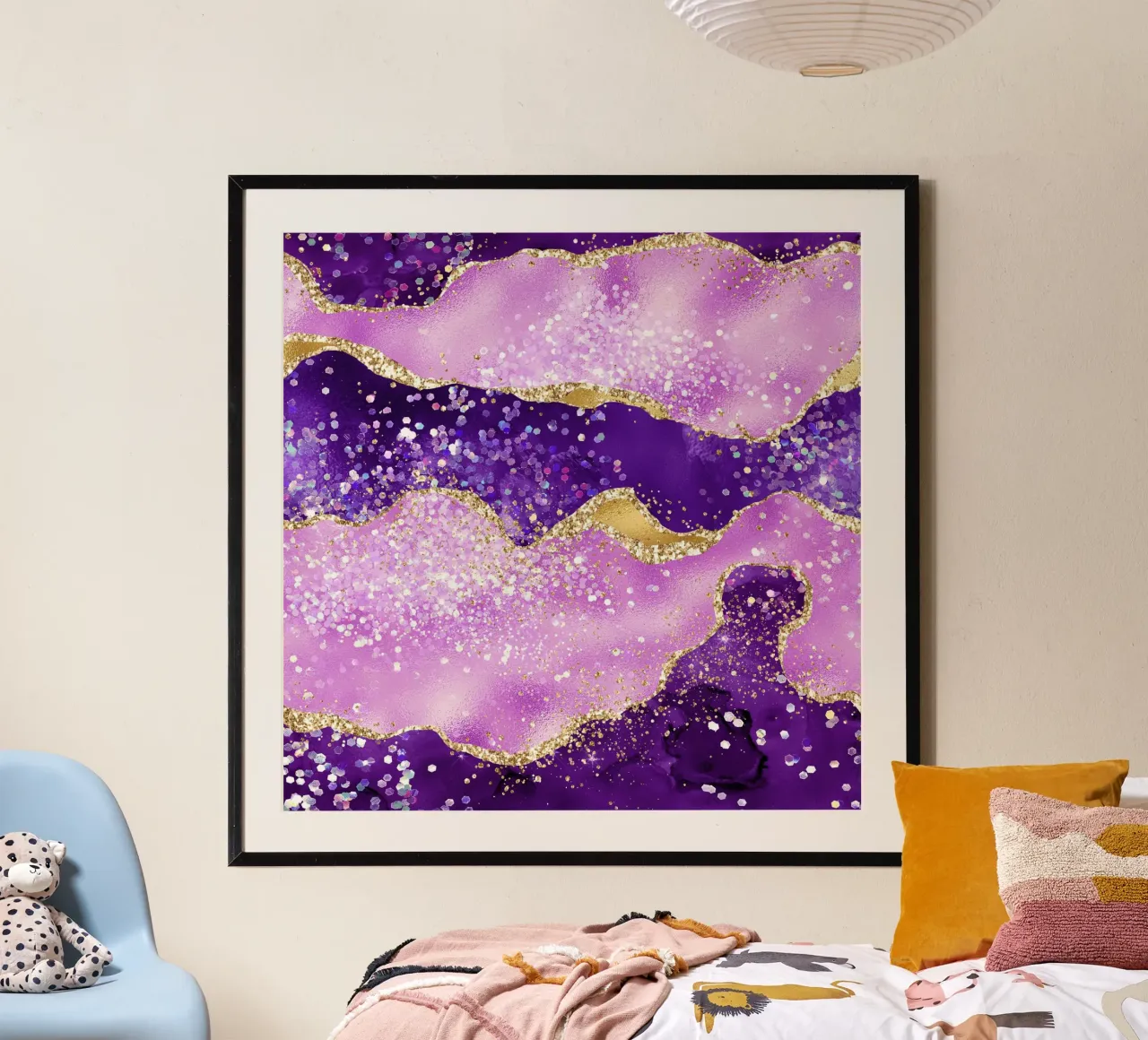 Lila Glitzer Achat Textur 02 Poster von Gemstone Textures