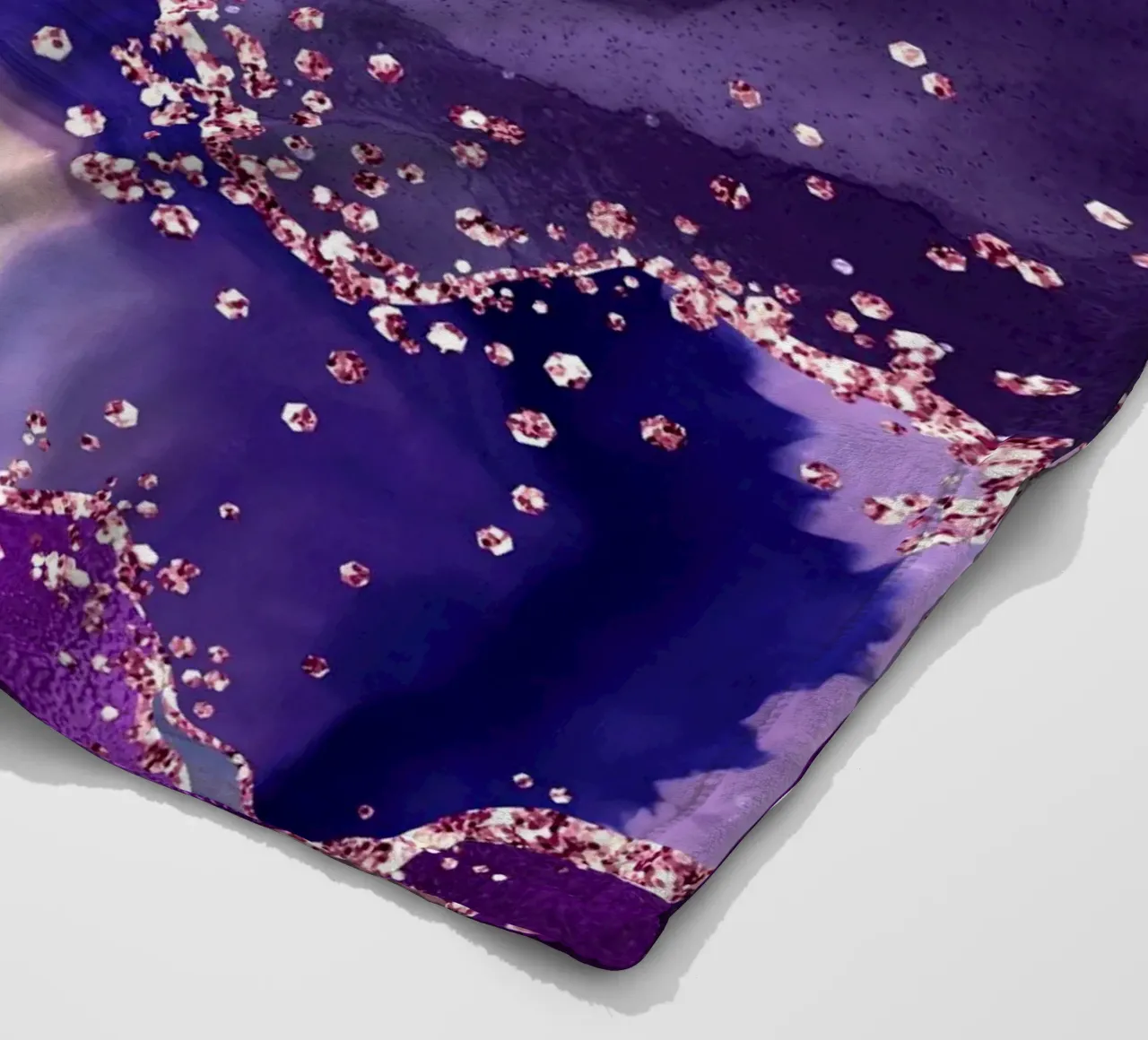 Lila Glitzer Achat Textur 04 Fleecedecke von Gemstone Textures