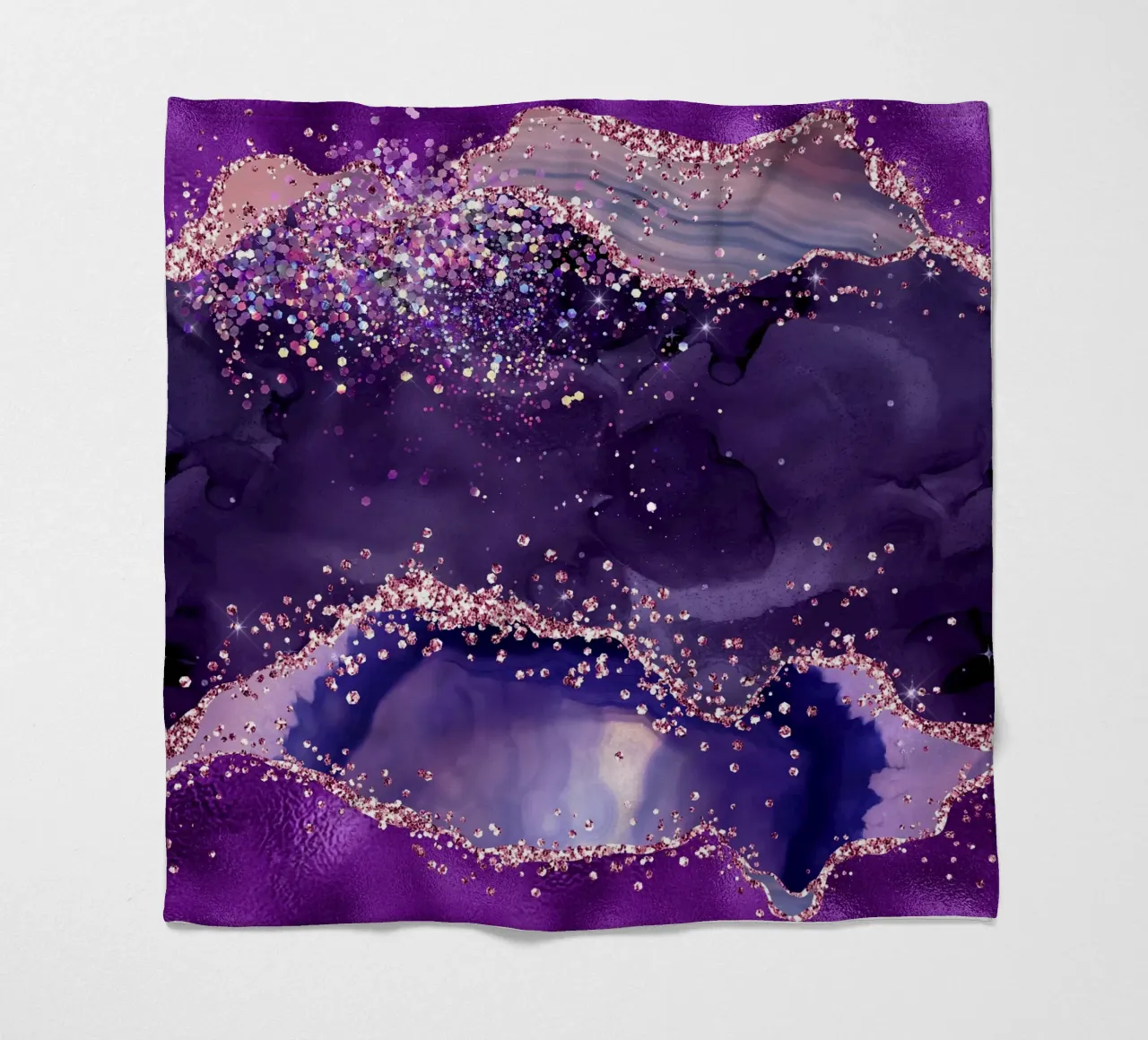 Lila Glitzer Achat Textur 04 Fleecedecke von Gemstone Textures
