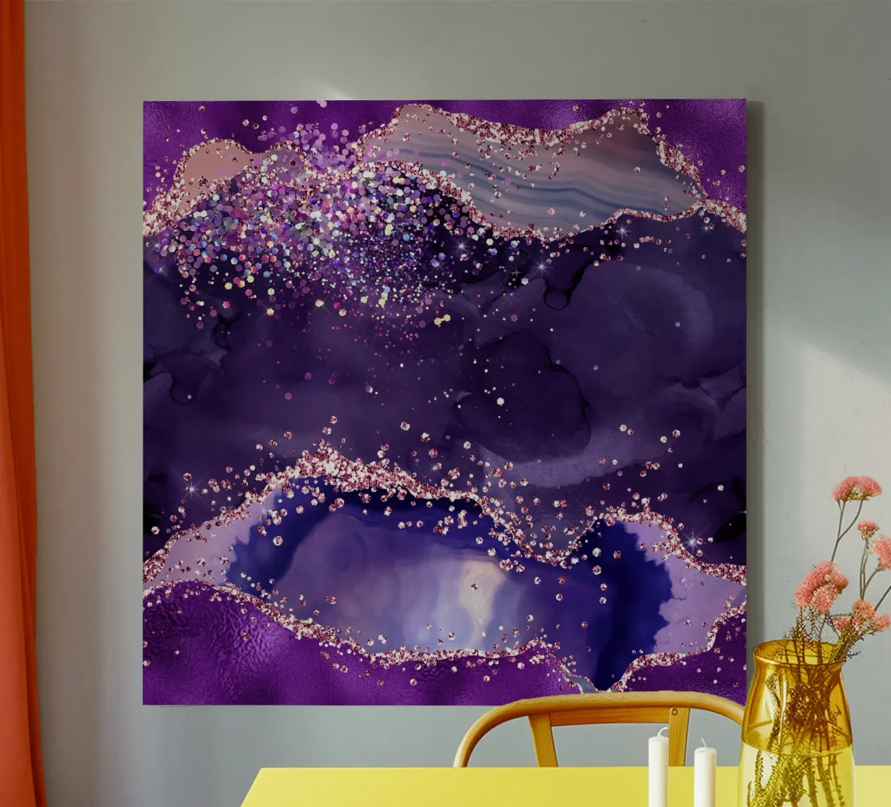 Purple Glitter Agate Texture 04 canvas by Gemstone Textures