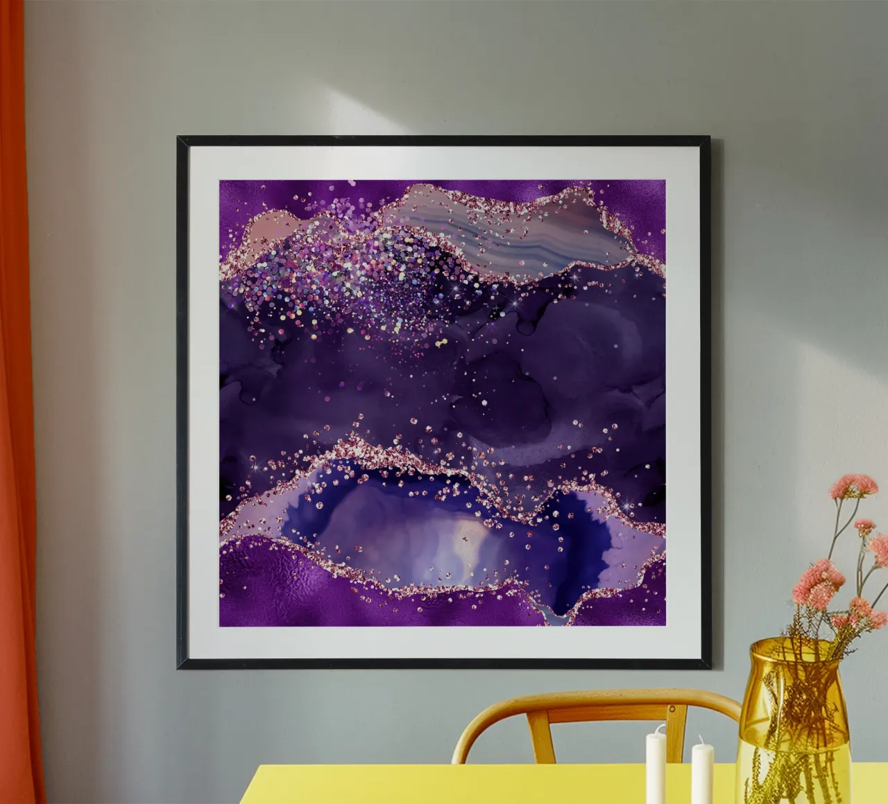 Lila Glitzer Achat Textur 04 Poster von Gemstone Textures
