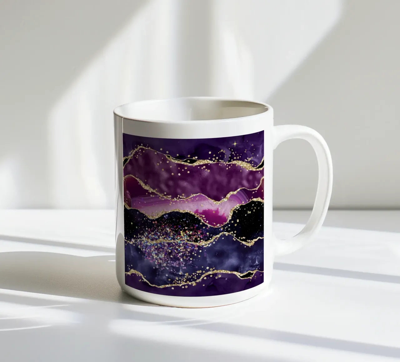 Texture Agata viola scintillante 05 tazza in ceramica da Gemstone Textures