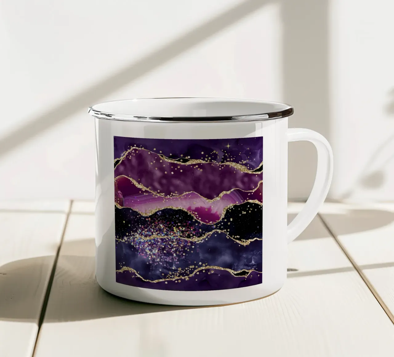 Texture Agata viola scintillante 05 tazza in smalto da Gemstone Textures