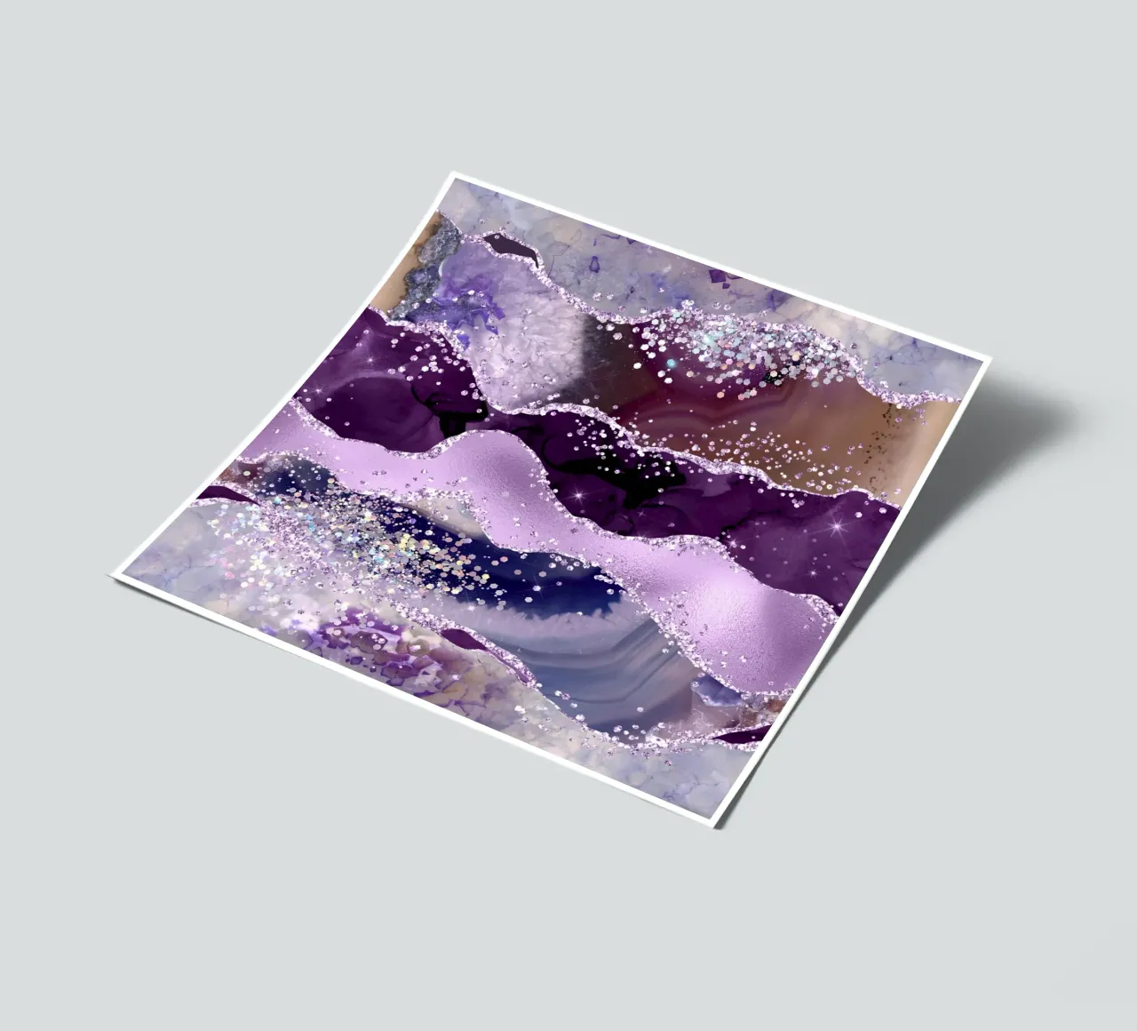 Purple Glitter Agate Texture 06 sticker sheet by Gemstone Textures
