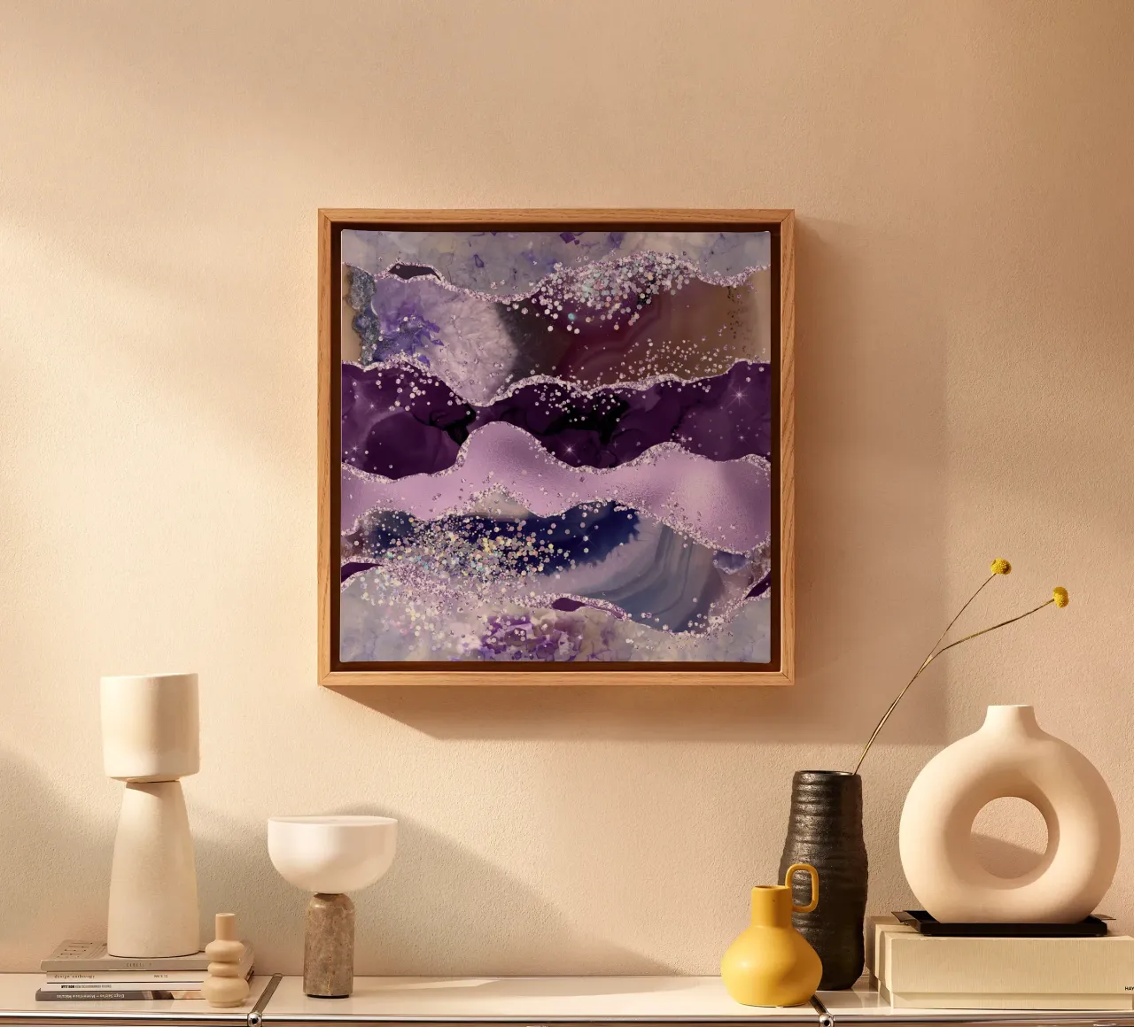 Purple Glitter Agate Texture 06 canvas by Gemstone Textures