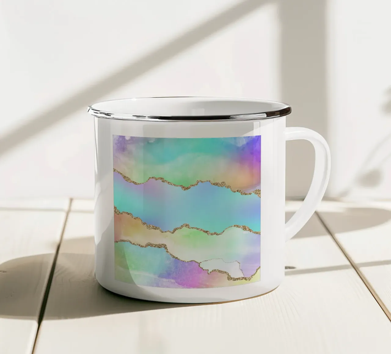 Texture Agata Arcobaleno 04 tazza in smalto da Gemstone Textures