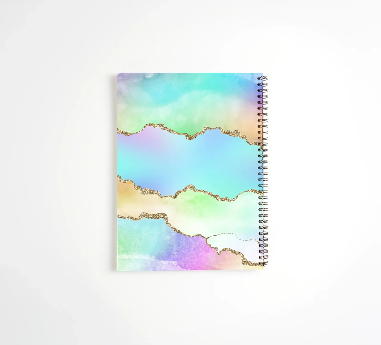 Rainbow Agate Texture 04 spiral notebook by Gemstone Textures