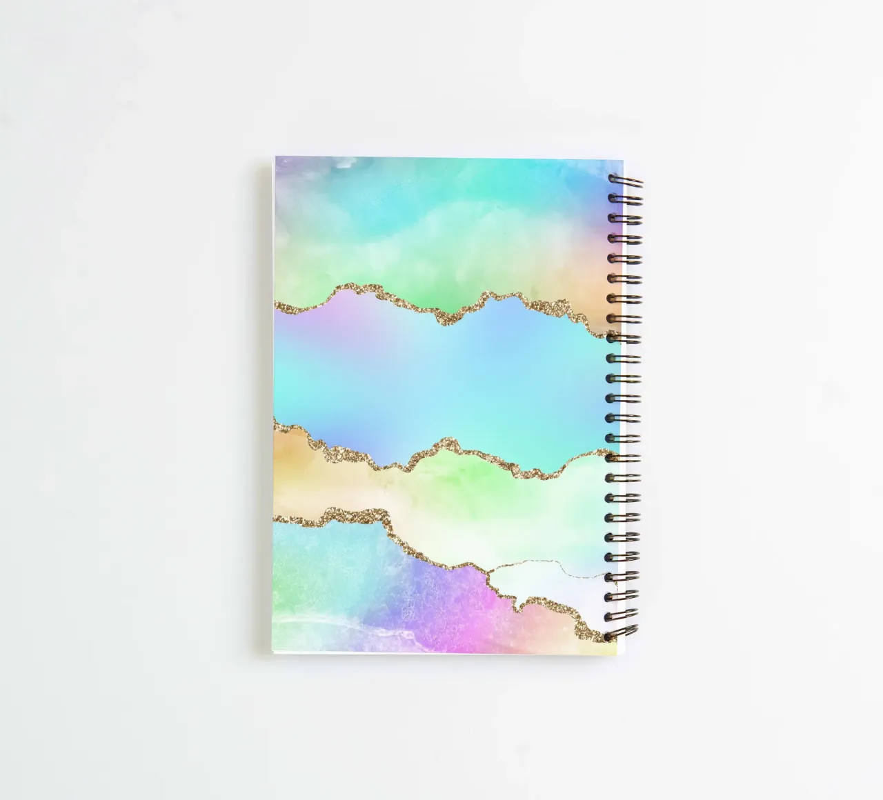 Rainbow Agate Texture 04 spiral notebook by Gemstone Textures