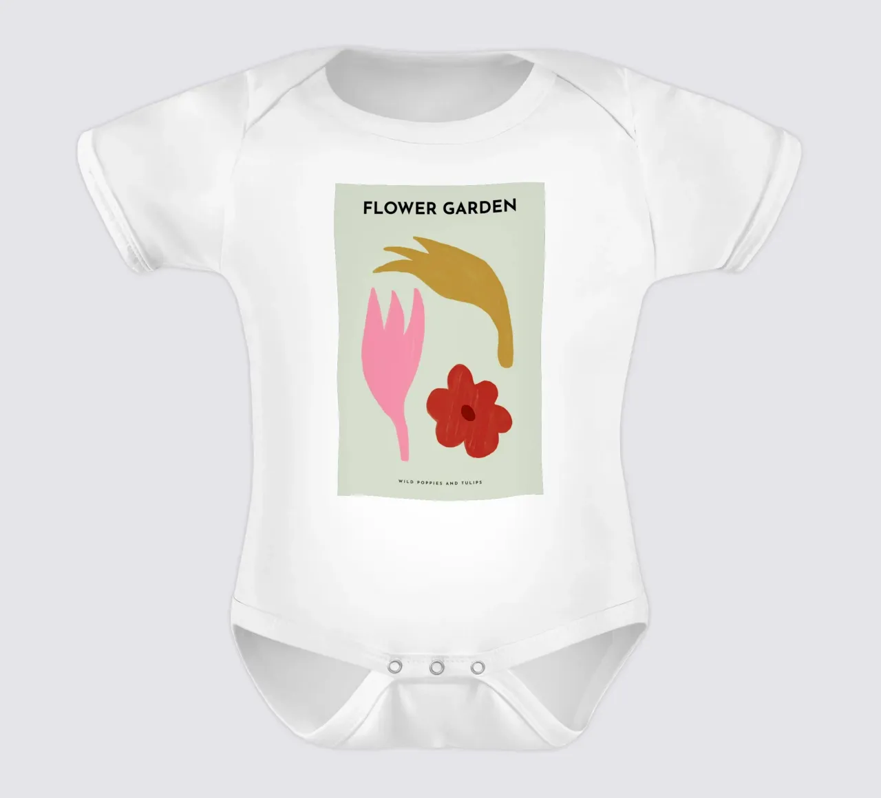 Wild Poppies And Tulips body neonato maniche corte da Studio One