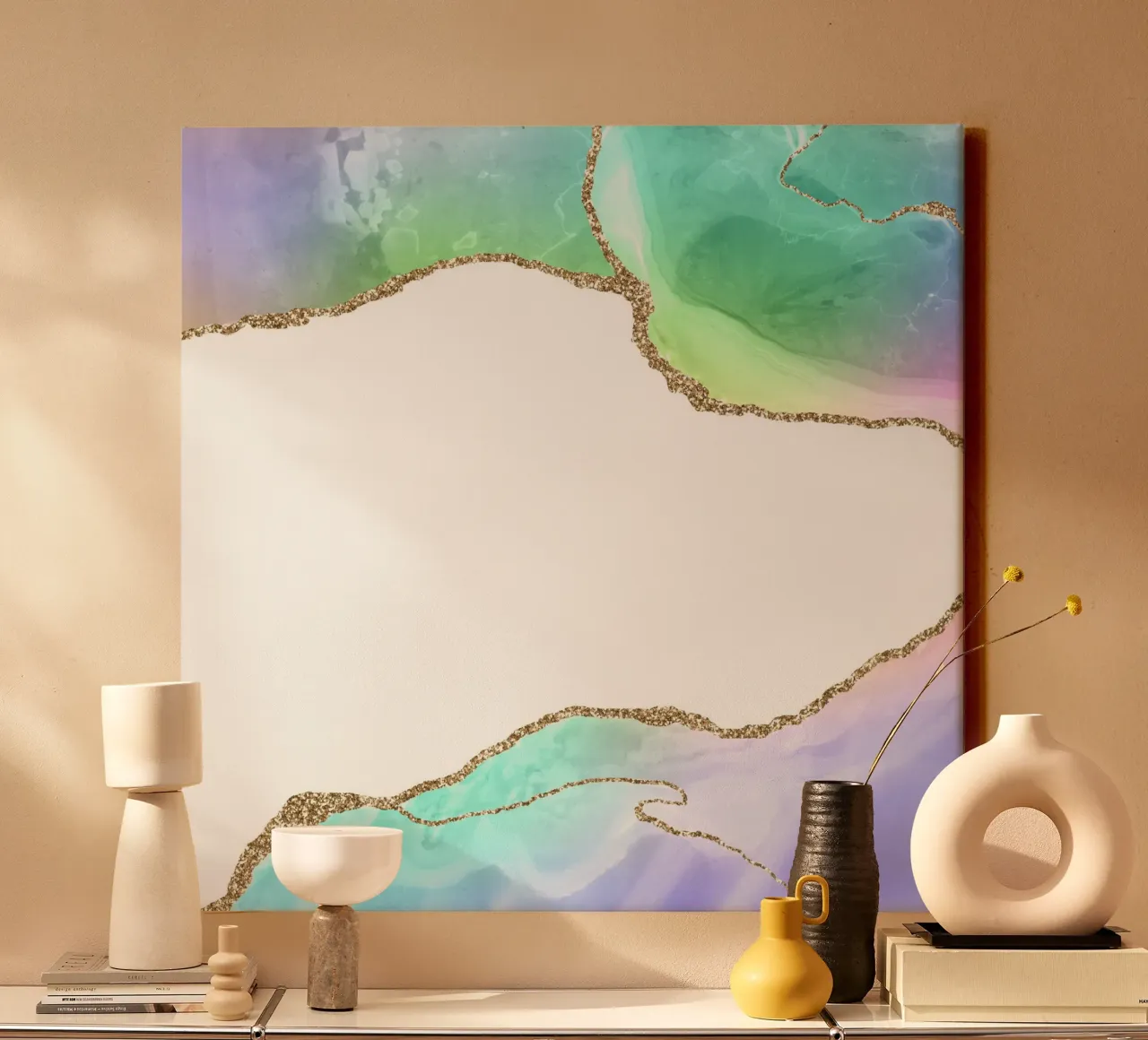Rainbow Agate Texture 12 canvas by Gemstone Textures