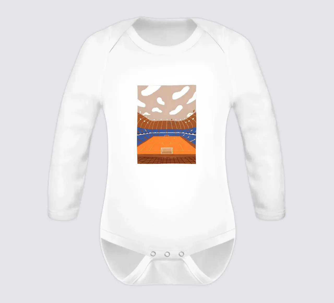 Football Stadium long-sleeve baby romper by PERSONAL TOUCH