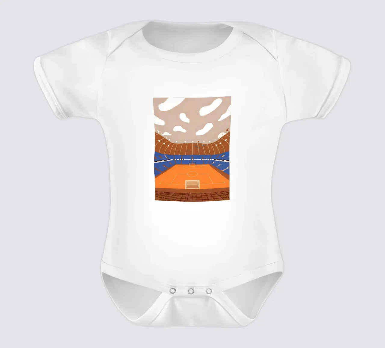 Football Stadium short-sleeve baby romper by PERSONAL TOUCH