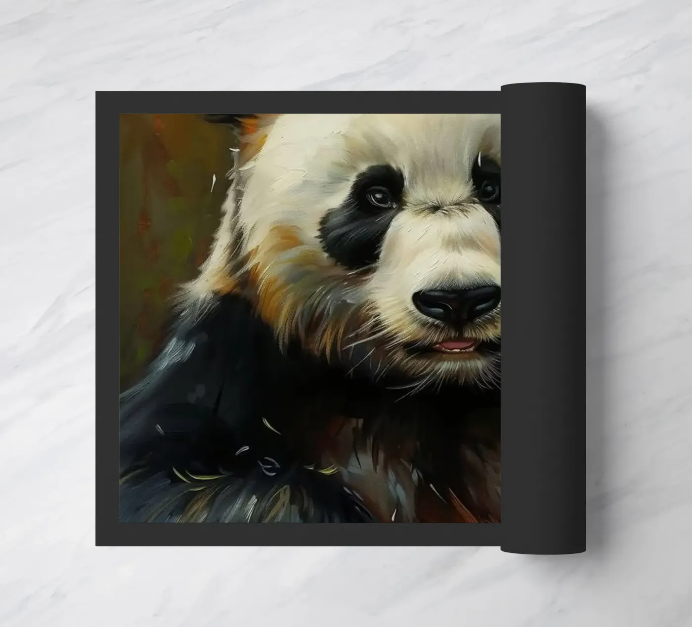 panda drinking beer doormat by Abstract Botanical Art