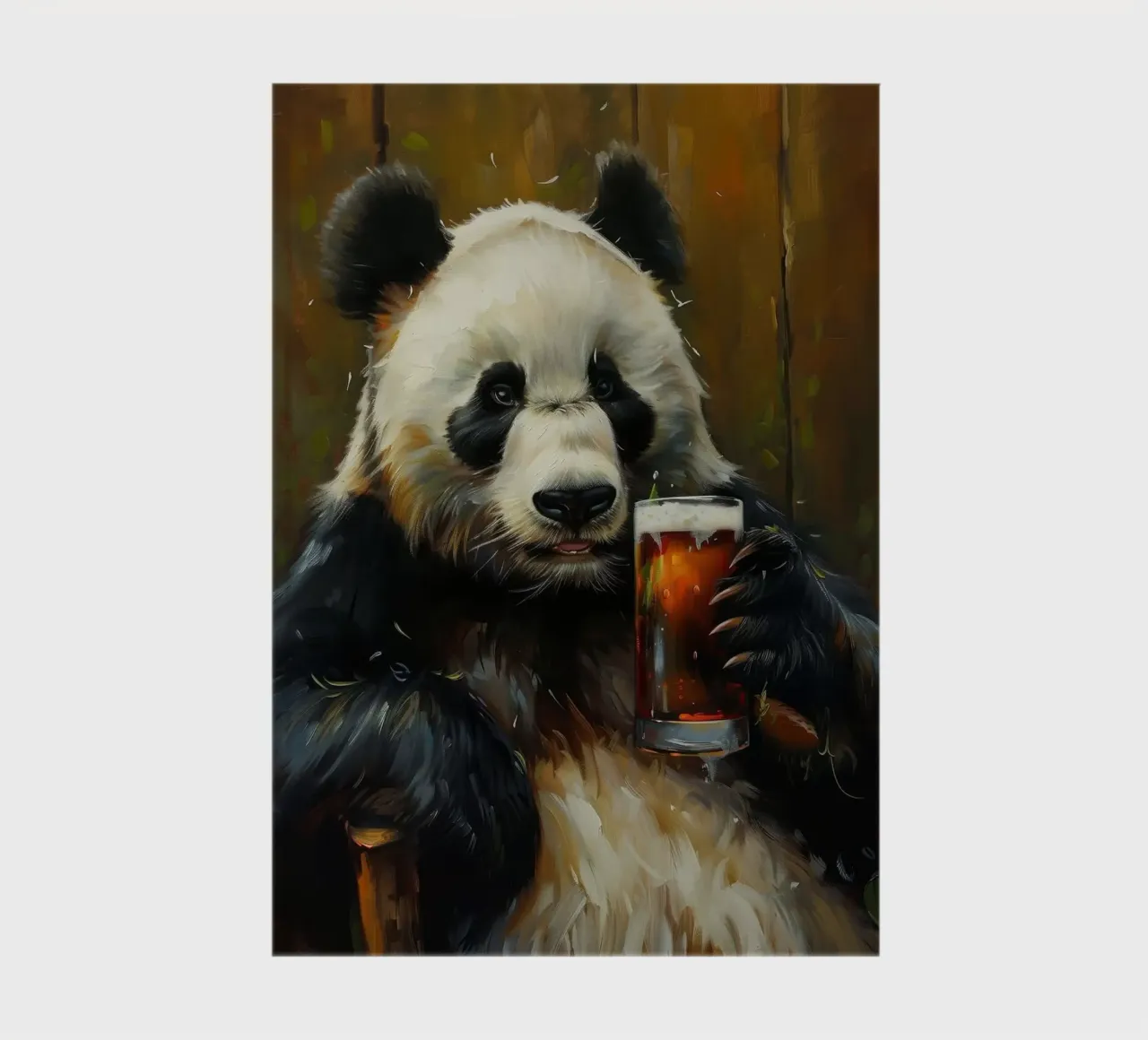 panda drinking beer notebook by Abstract Botanical Art