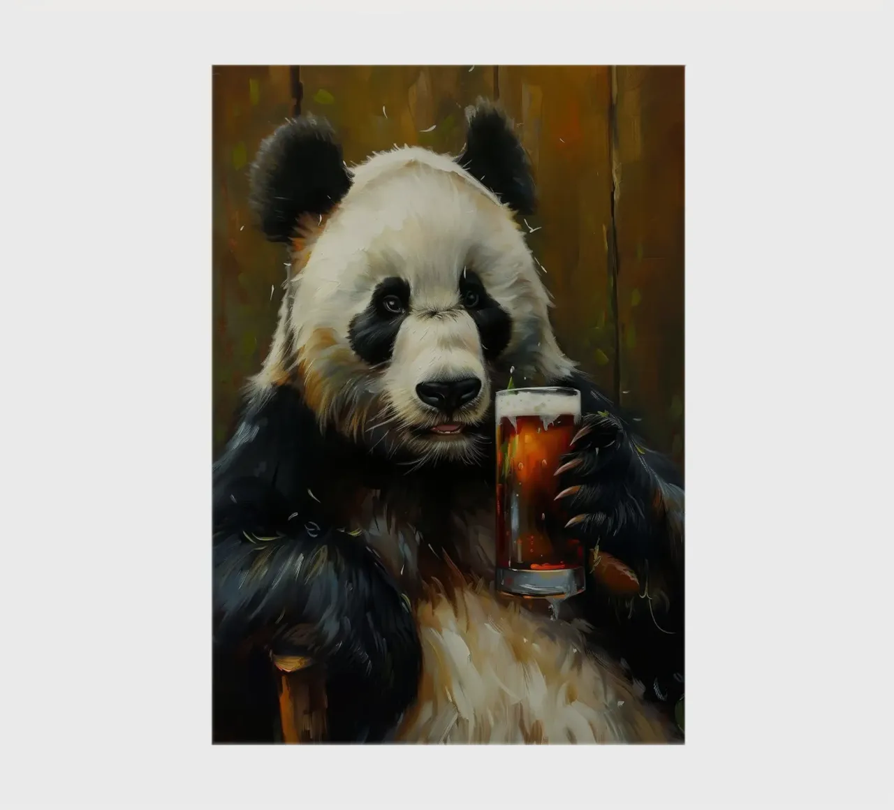 panda drinking beer notebook by Abstract Botanical Art