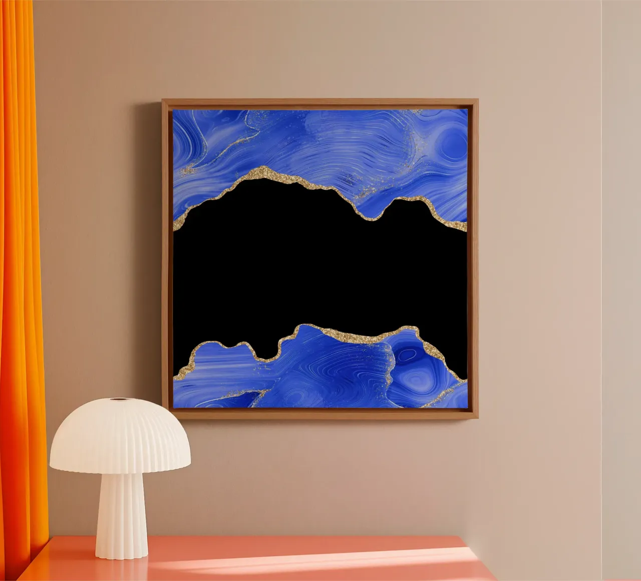 Texture Agata blu reale e oro 02 tela con Cornice a cassetta da Gemstone Textures
