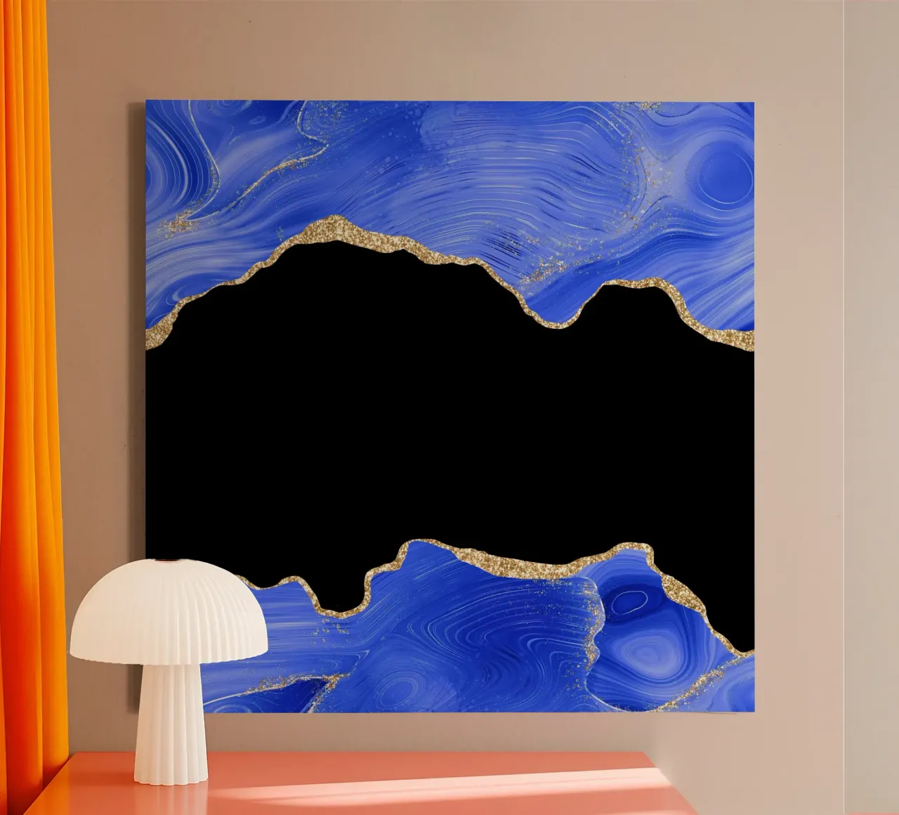 Texture Agata blu reale e oro 02 tela con Cornice a cassetta da Gemstone Textures