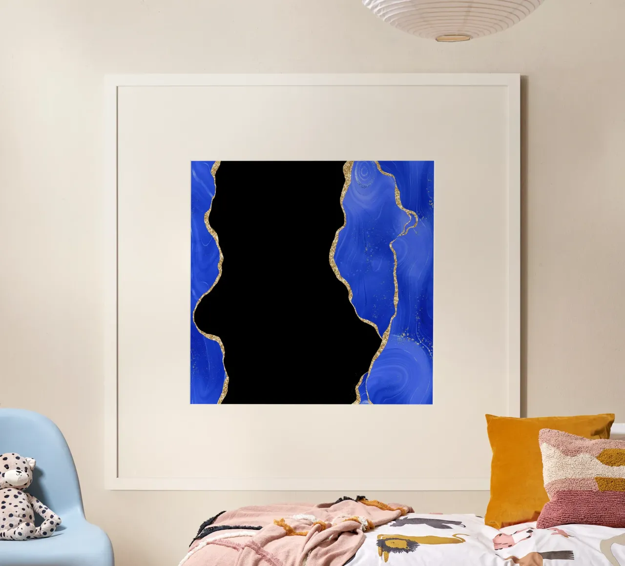 Texture agata blu reale e oro 03 poster da Gemstone Textures