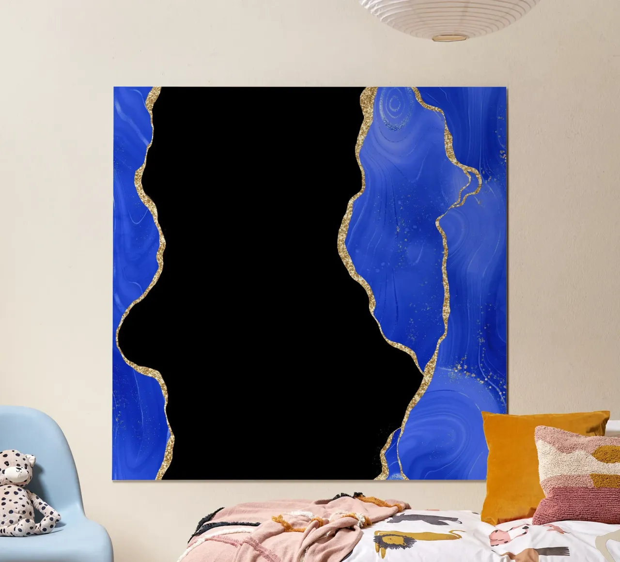 Texture agata blu reale e oro 03 poster da Gemstone Textures