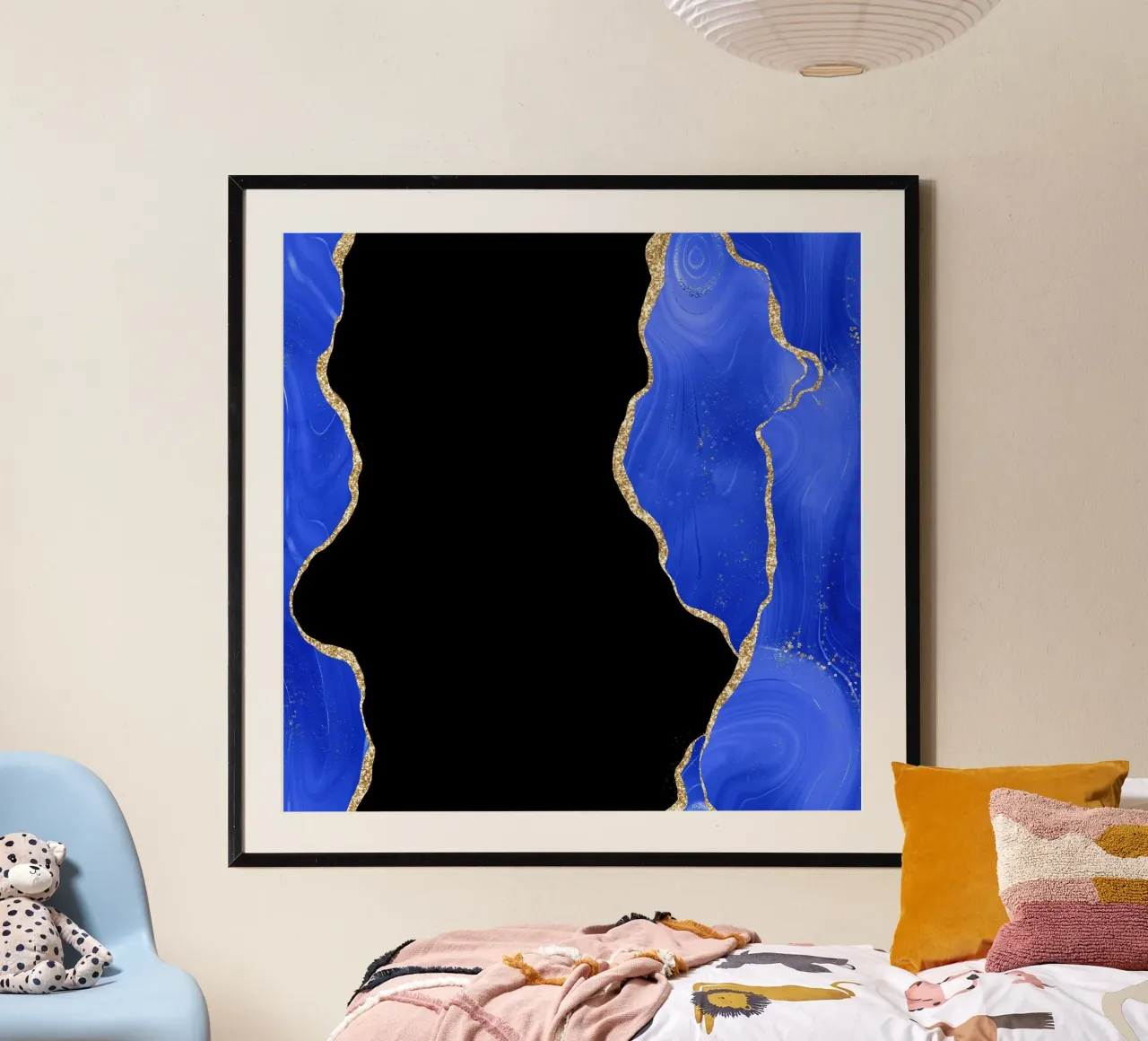 Texture agata blu reale e oro 03 poster da Gemstone Textures