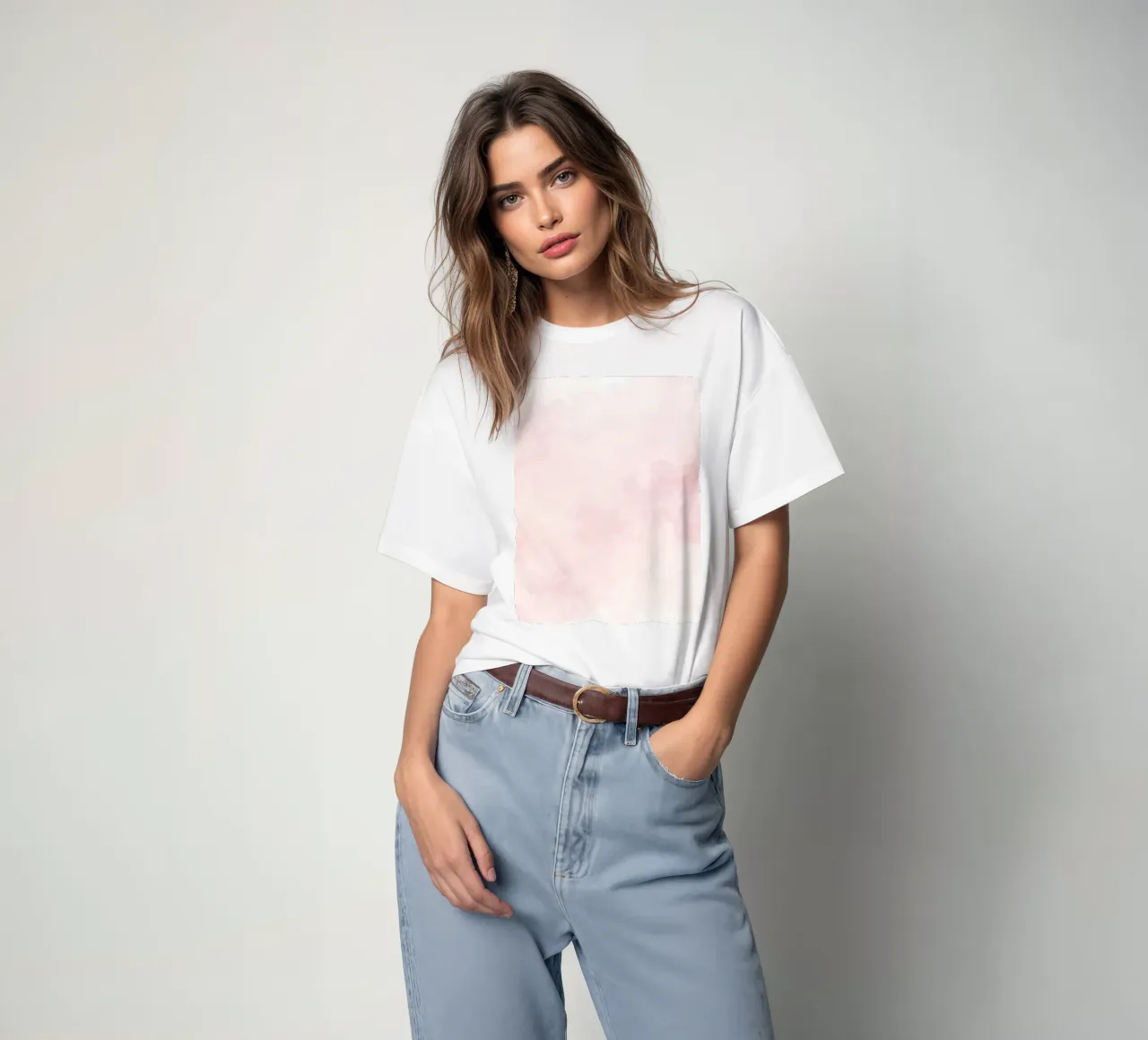 Soft pastel clouds create a serene atmosphere in a tranquil t-shirt by DesignDoodle