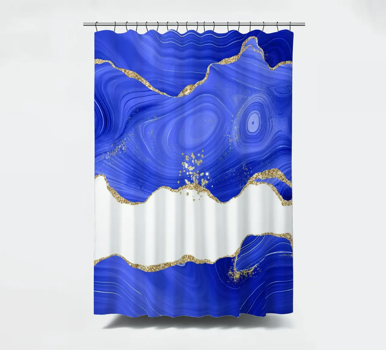 Texture agata blu reale e oro 05 tenda da doccia da Gemstone Textures