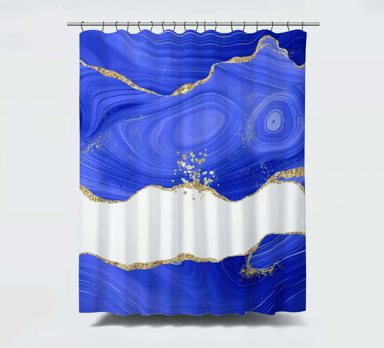 Texture agata blu reale e oro 05 tenda da doccia da Gemstone Textures