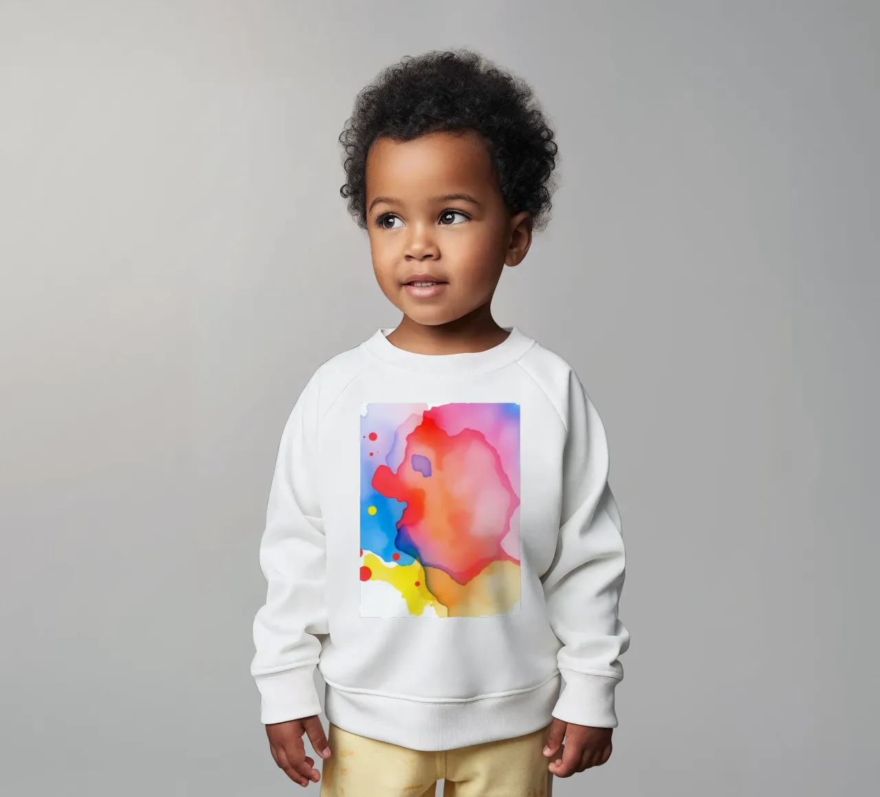 opere d'arte astratte ad acquerello con colori vividi e dinamici felpa neonato da DesignDoodle