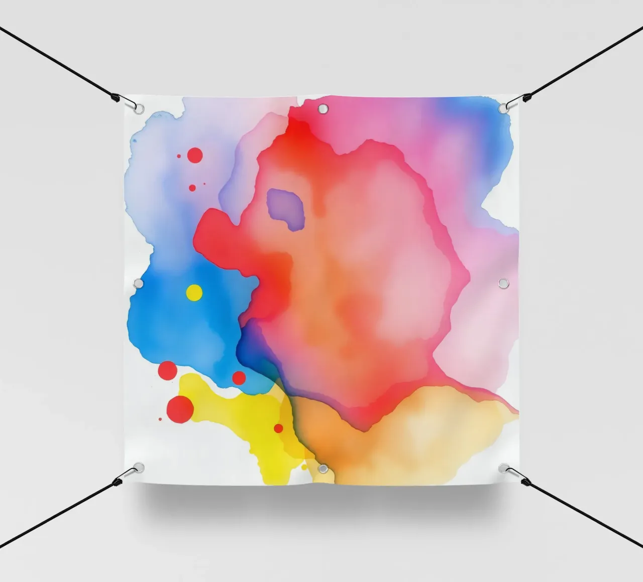 Abstraktes Aquarell mit lebhaften Farben und dynamischen PVC Plane von DesignDoodle