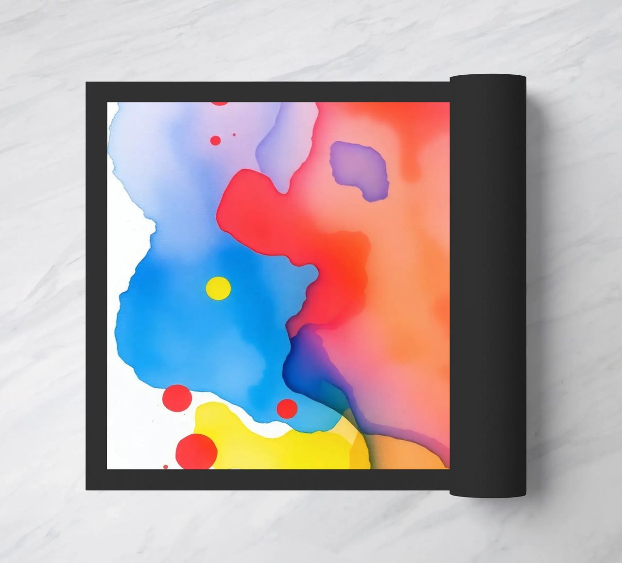 opere d'arte astratte ad acquerello con colori vividi e dinamici zerbino da DesignDoodle