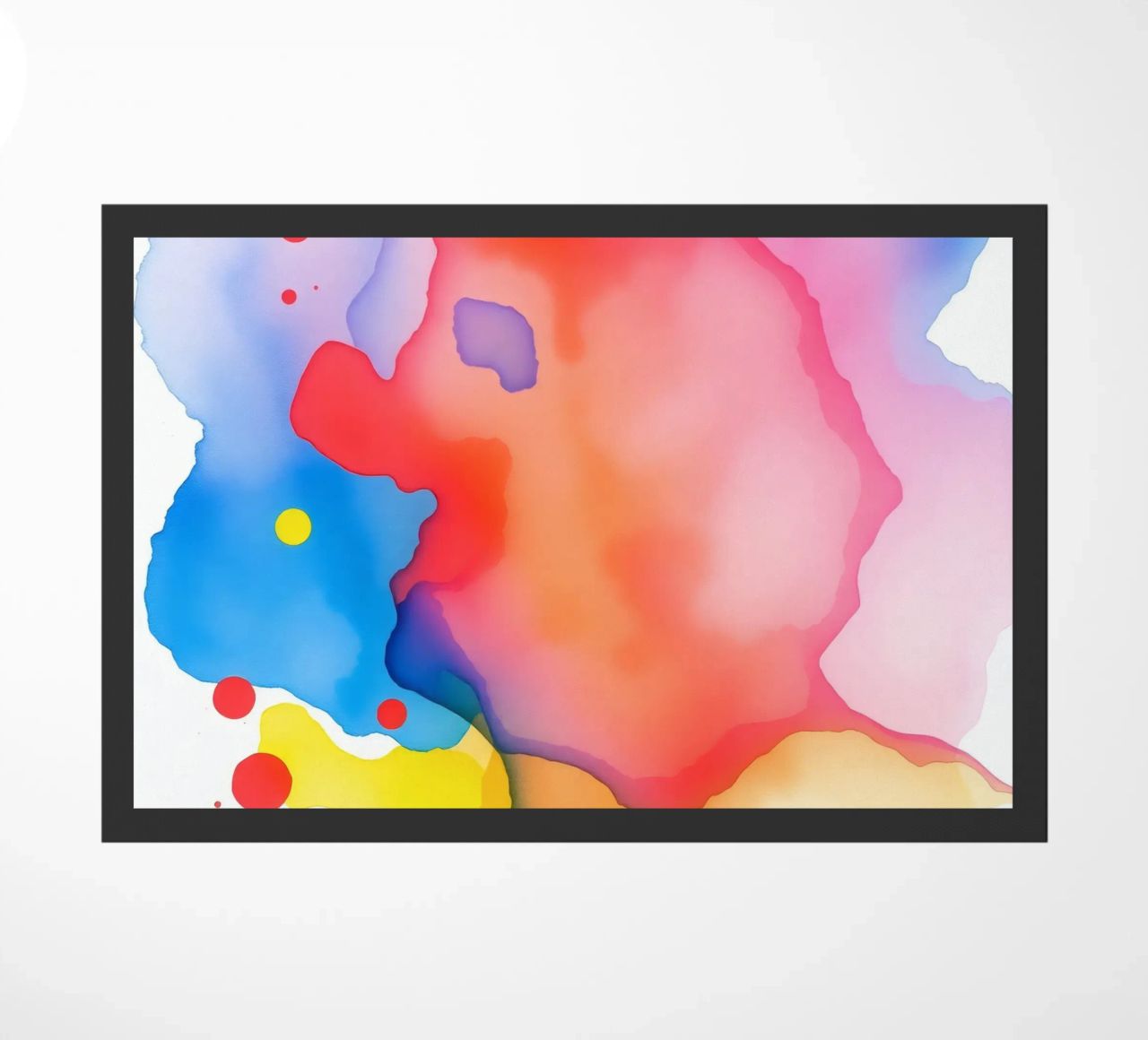 opere d'arte astratte ad acquerello con colori vividi e dinamici zerbino da DesignDoodle