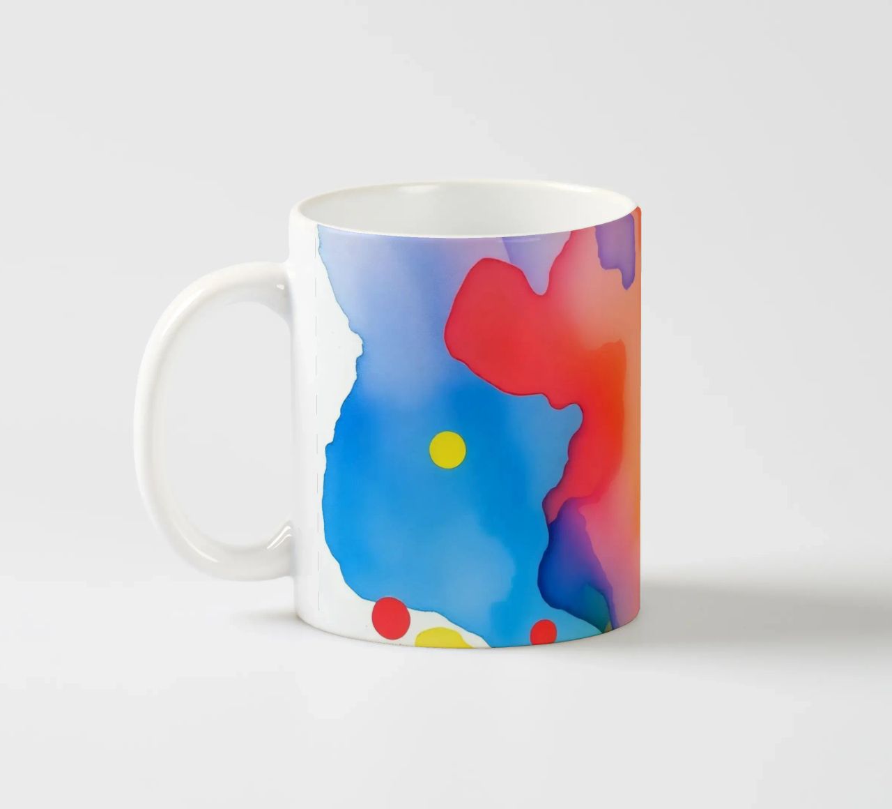 opere d'arte astratte ad acquerello con colori vividi e dinamici tazza in ceramica da DesignDoodle