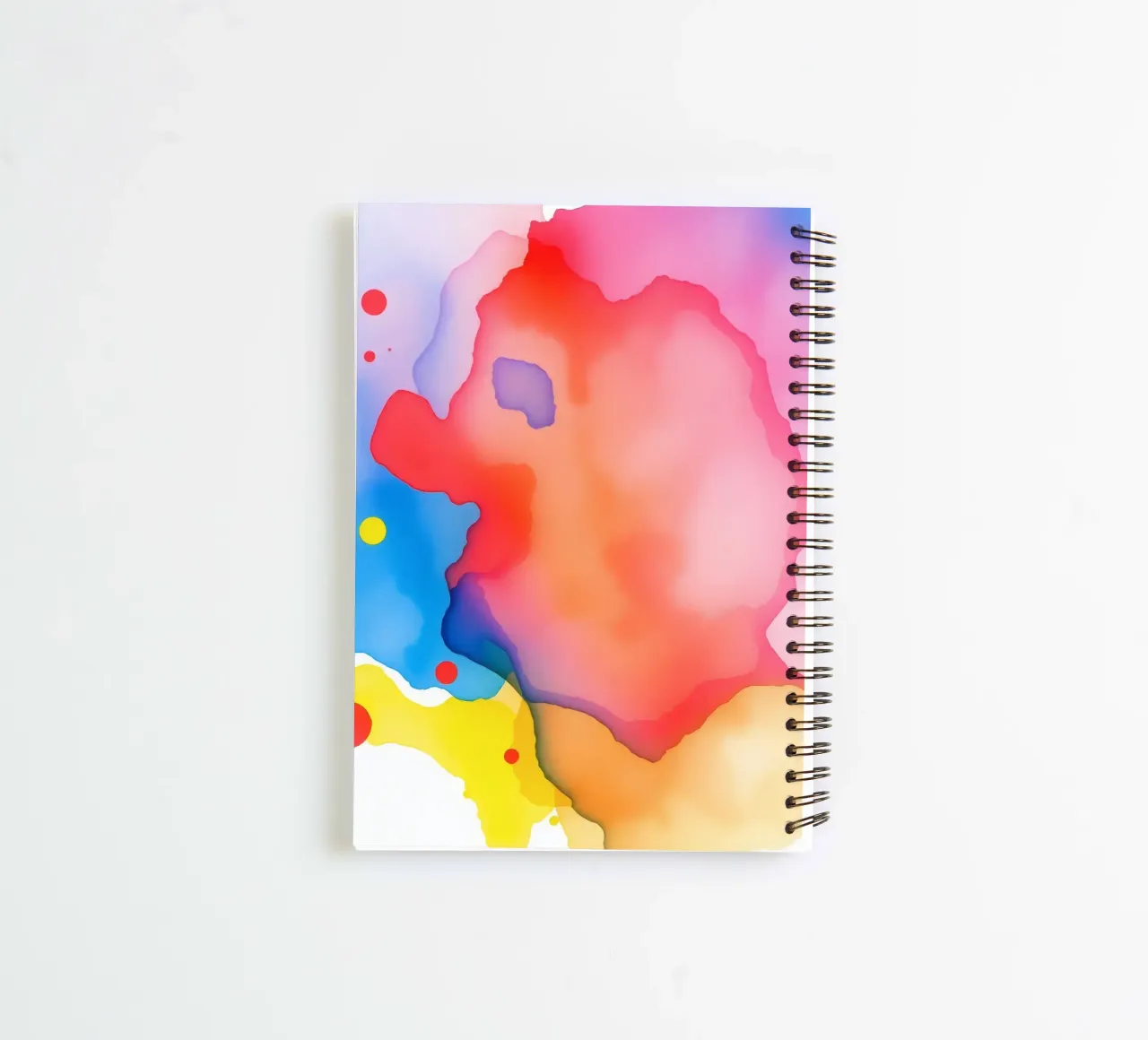 Abstraktes Aquarell mit lebhaften Farben und dynamischen Ringbuch von DesignDoodle