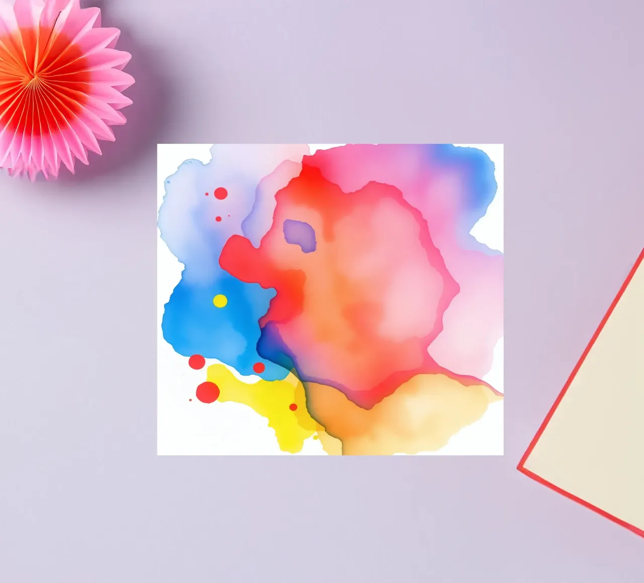 watercolor abstract artwork with vivid colors and dynamic sticker by DesignDoodle