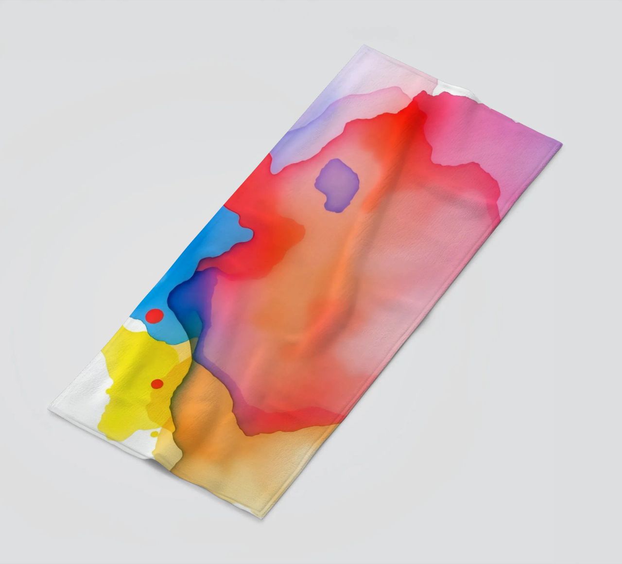 opere d'arte astratte ad acquerello con colori vividi e dinamici telo mare da DesignDoodle