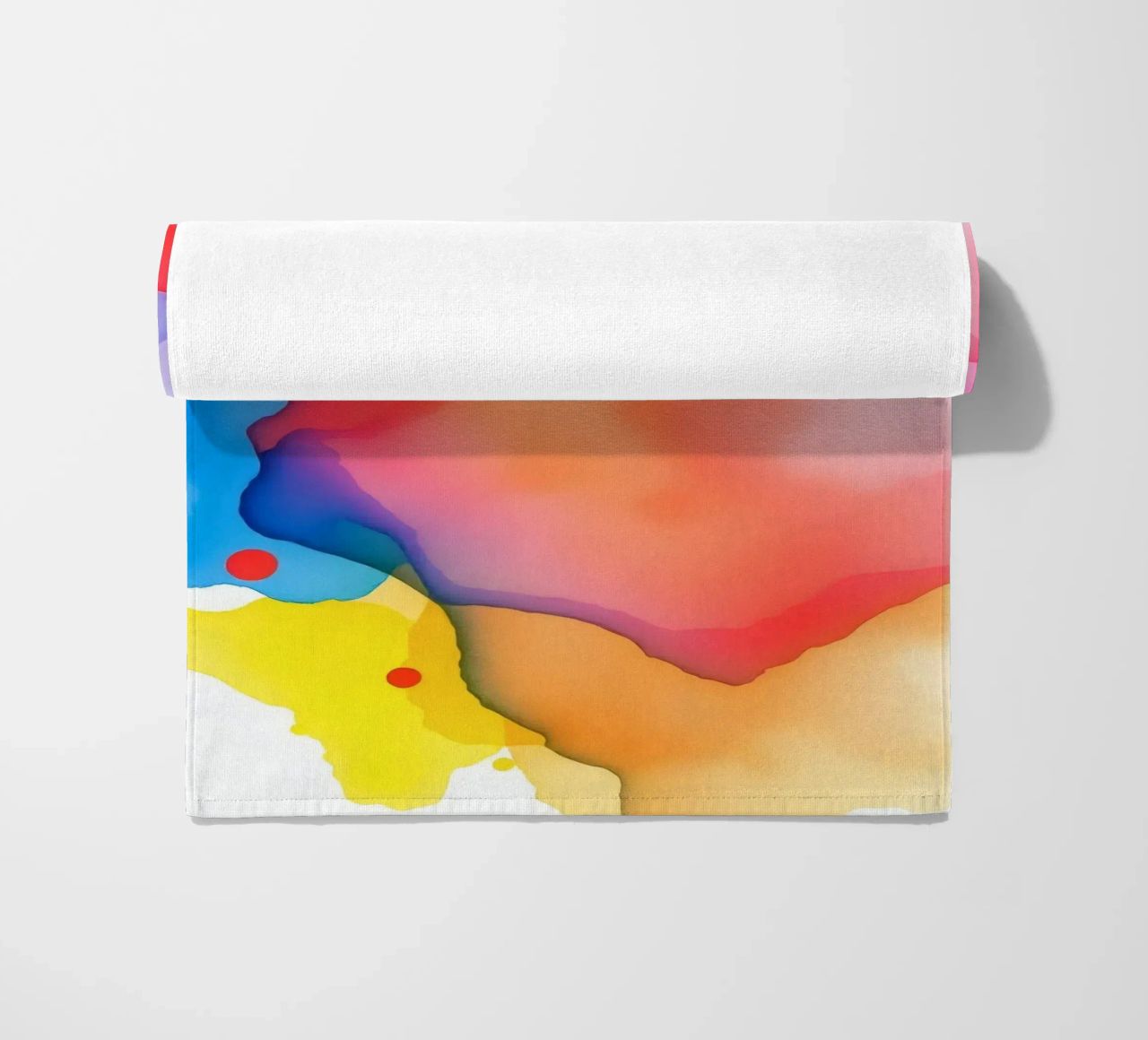 opere d'arte astratte ad acquerello con colori vividi e dinamici telo mare da DesignDoodle