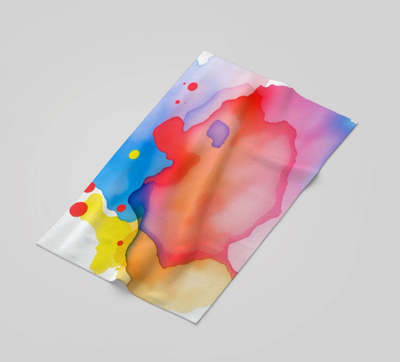 opere d'arte astratte ad acquerello con colori vividi e dinamici telo mare da DesignDoodle