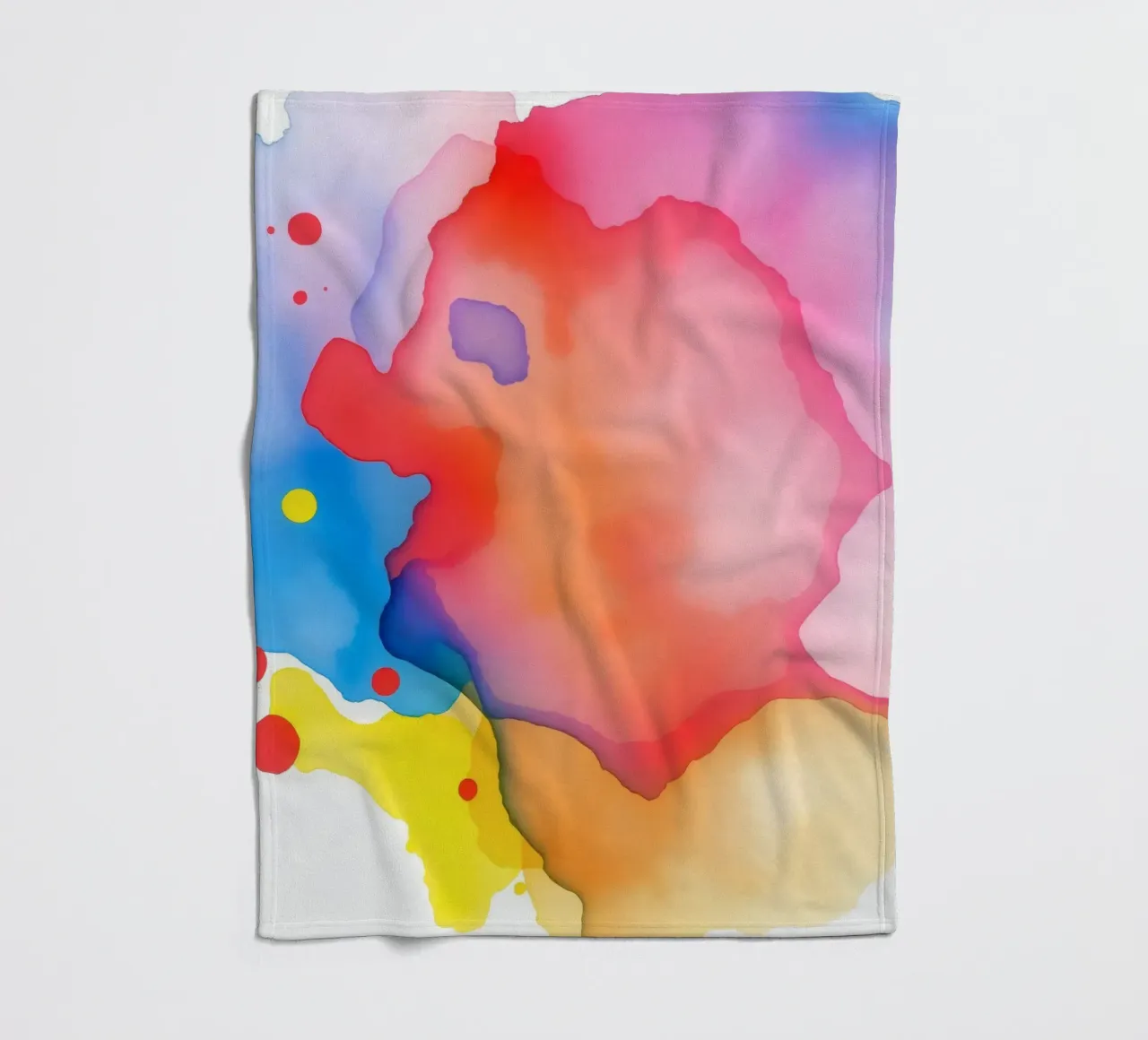 watercolor abstract artwork with vivid colors and dynamic fleece blanket by DesignDoodle